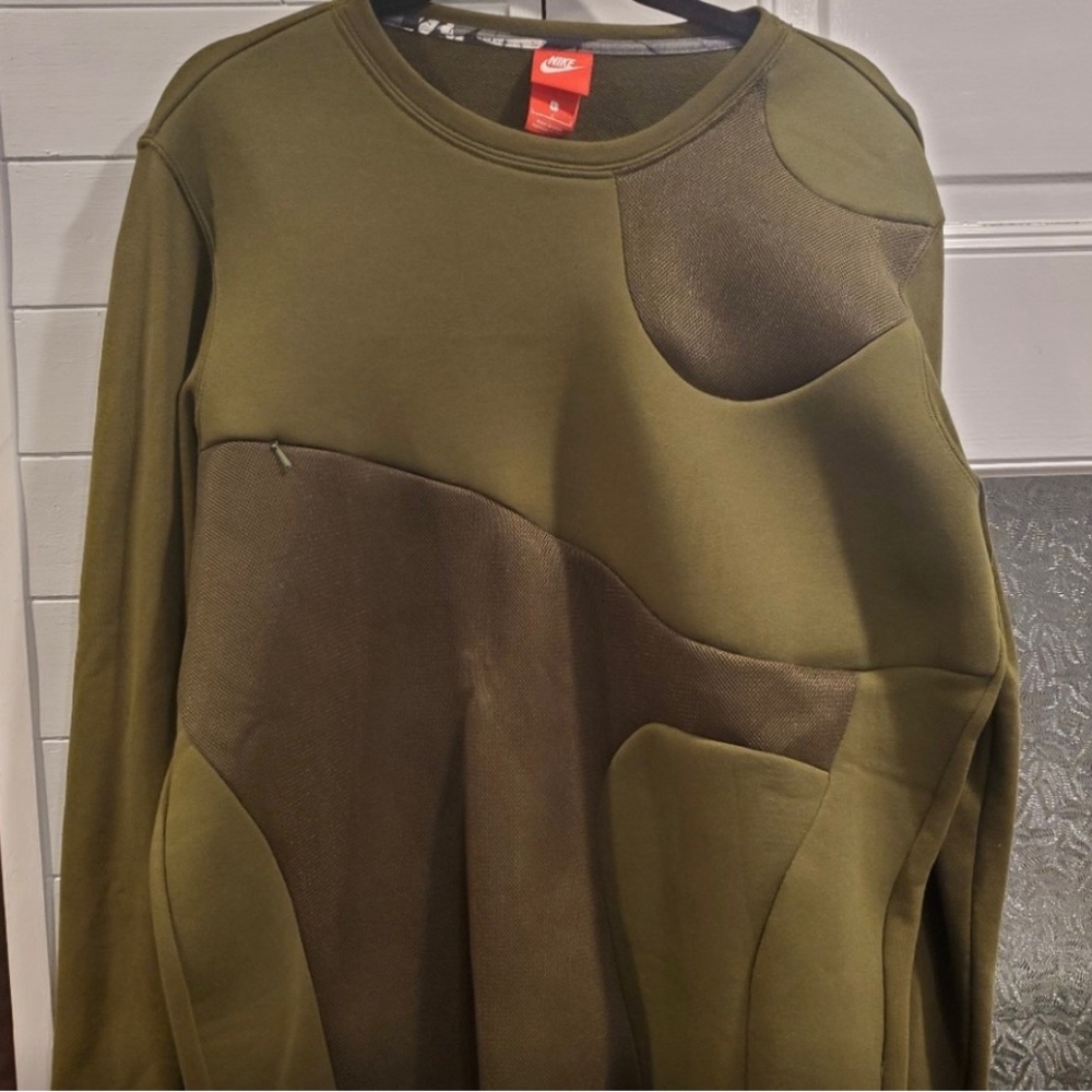 Vintage Nike Men's sweat shirt Y2k Drill size Large with front zipper large - Picture 4 of 6